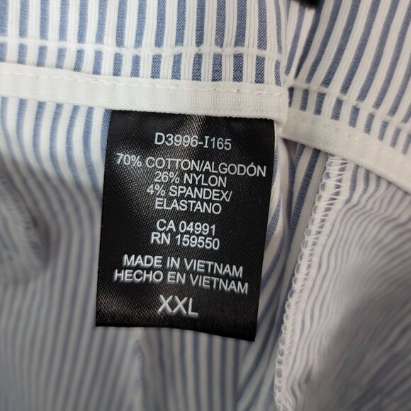 Hilary Radley Seersucker Pants Blue Off White Stripe Size XXL Pull On Ankle NWT - Picture 7 of 7